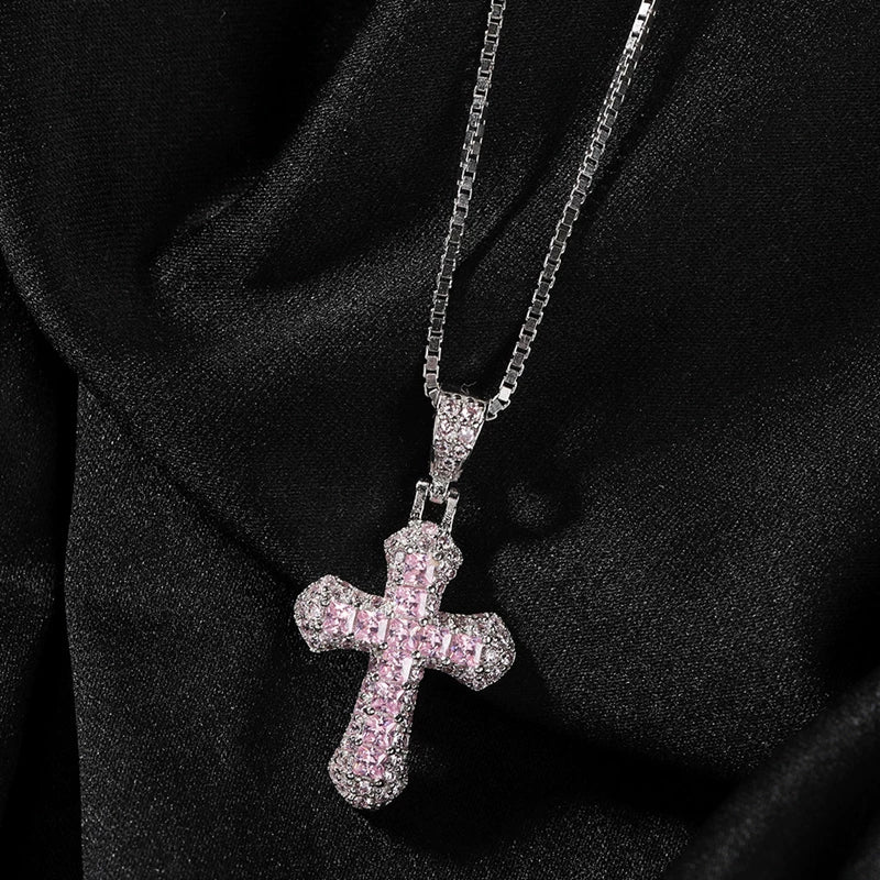 The Baguette Cross Pendant Necklace