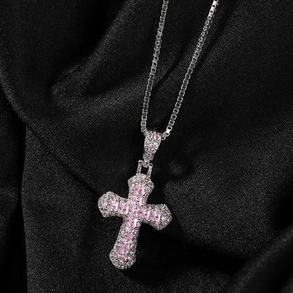 The Baguette Cross Pendant Necklace