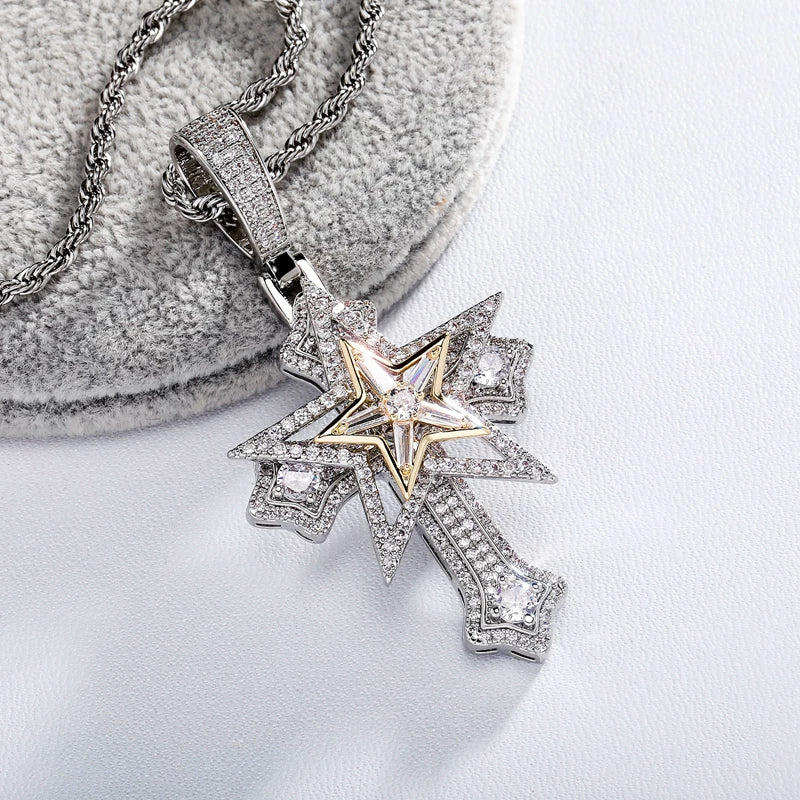 Stellar Cross Pendant Necklace