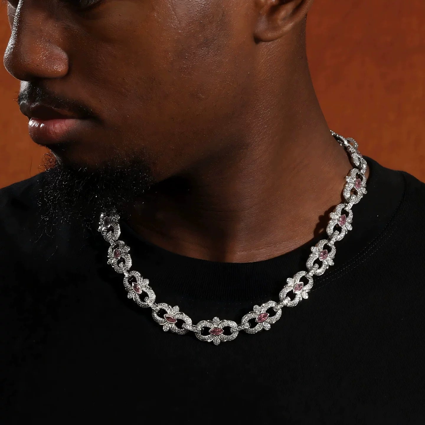 Versailles Iced Floral Cuban Link Necklace