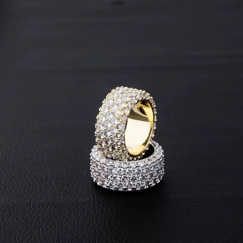 Iced Out Wide Band Ring