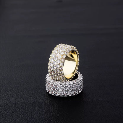 Iced Out Wide Band Ring