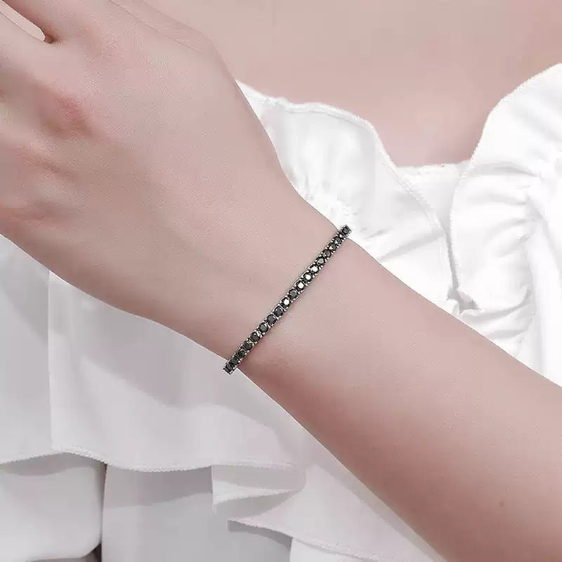 Black Moissanite Tennis Bracelet