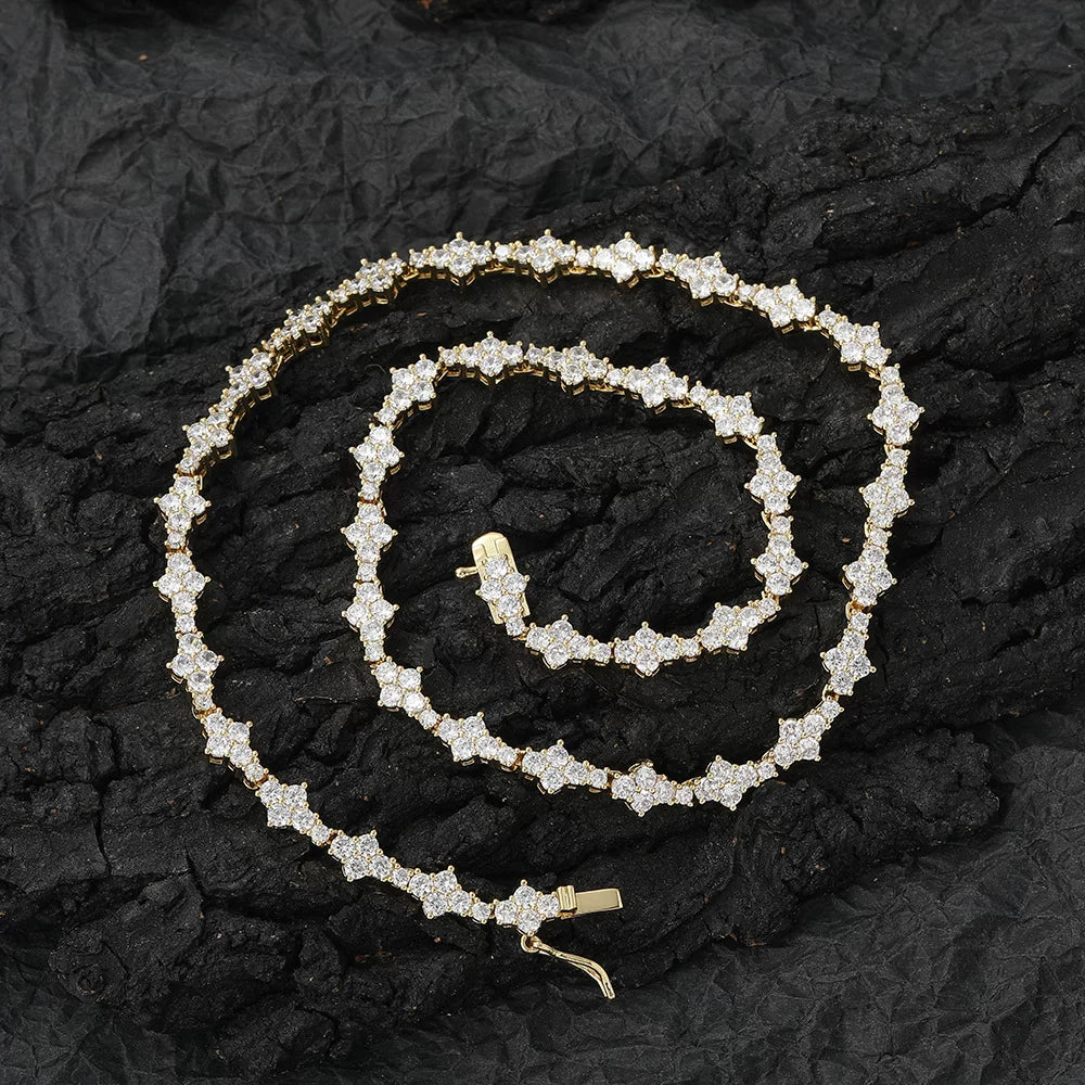 Starburst Cluster Tennis Necklace