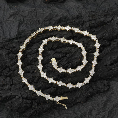 Starburst Cluster Tennis Necklace