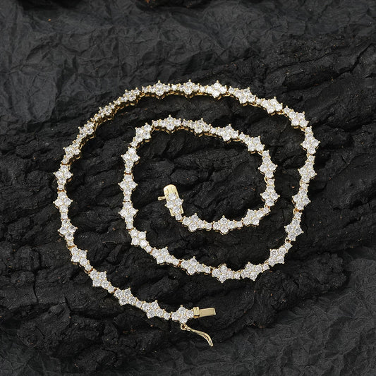 Starburst Cluster Tennis Necklace