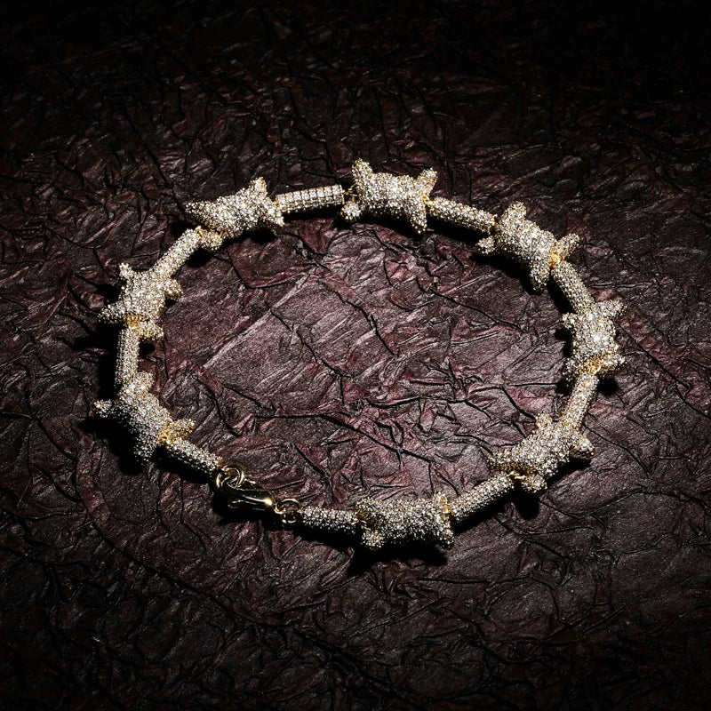 Iced Out Barbed Wire Bracelet
