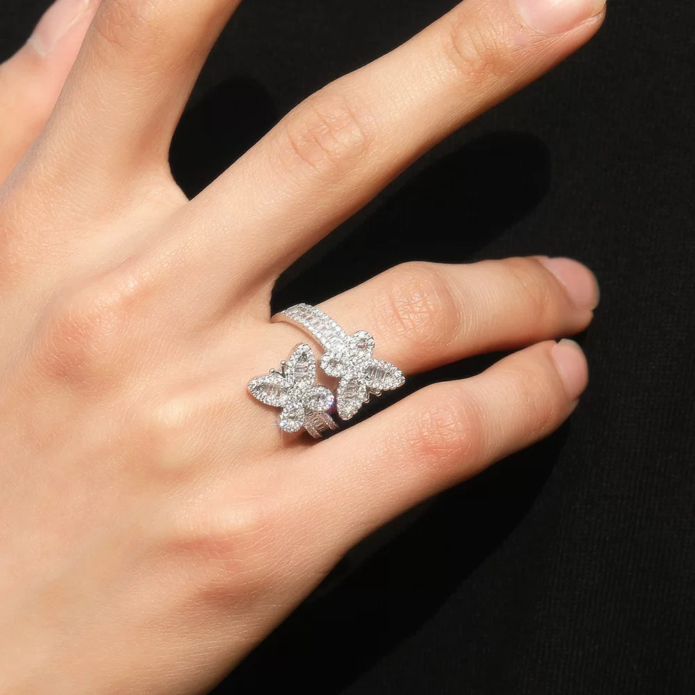 The Double Butterfly Baguette Ring