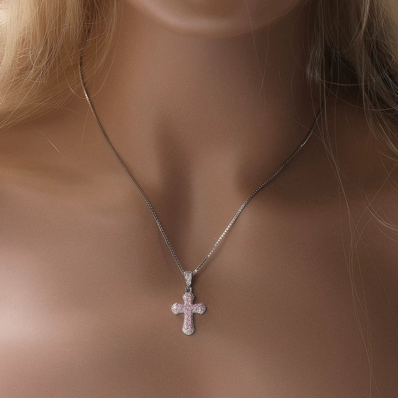 The Baguette Cross Pendant Necklace