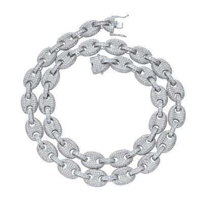 Puffed Iced Gucci Link Necklace