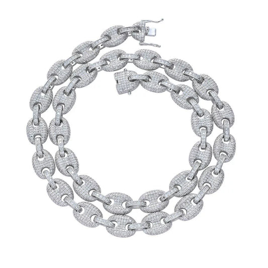 Puffed Iced Gucci Link Necklace