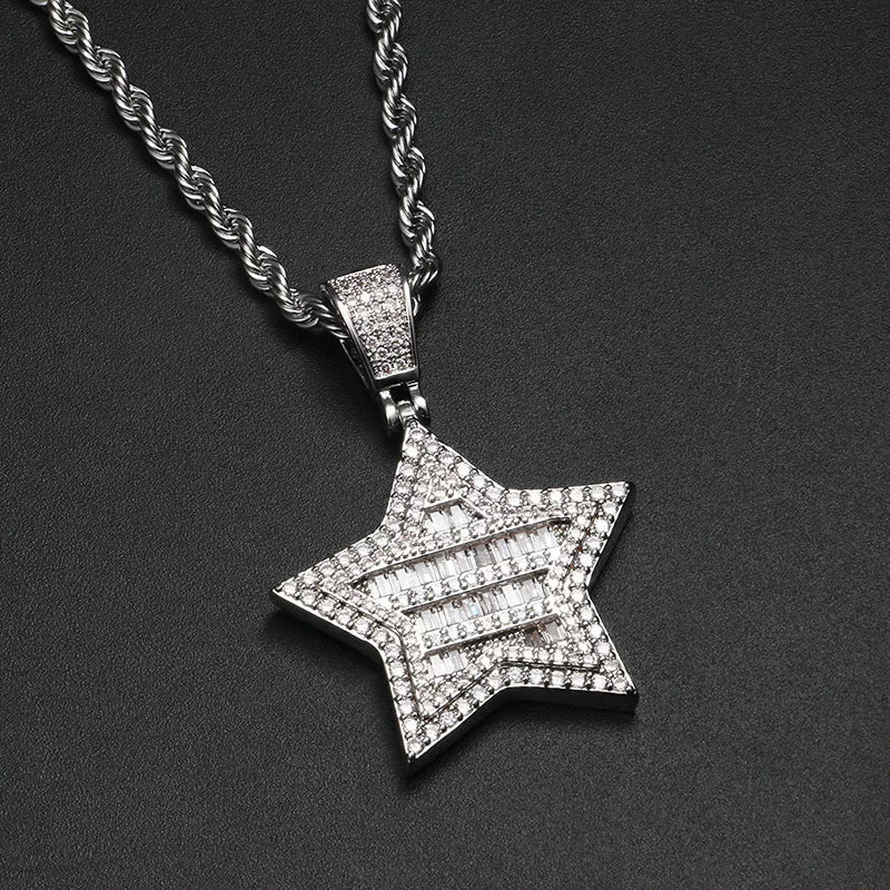 Nova Baguette Star Pendant Necklace