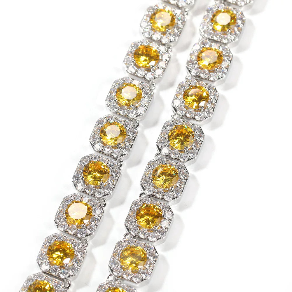The Halo Cluster Tennis Chain Necklace