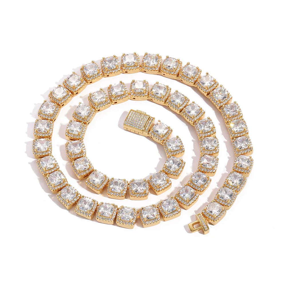 The Cushion Halo Tennis Necklace & Bracelet Set