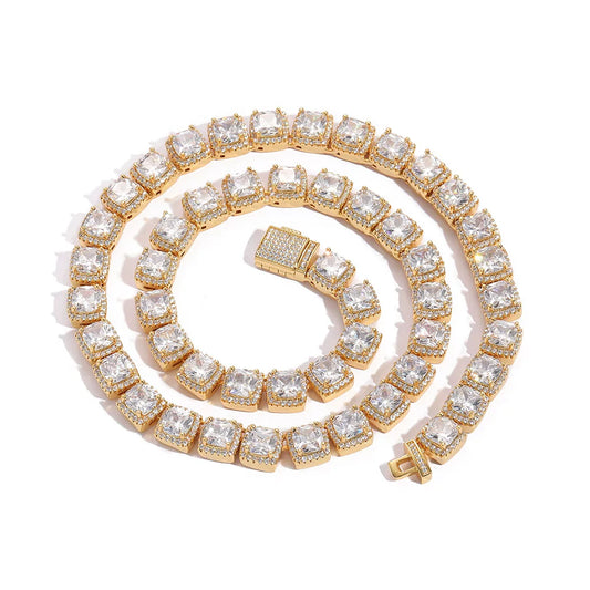 The Cushion Halo Tennis Necklace & Bracelet Set