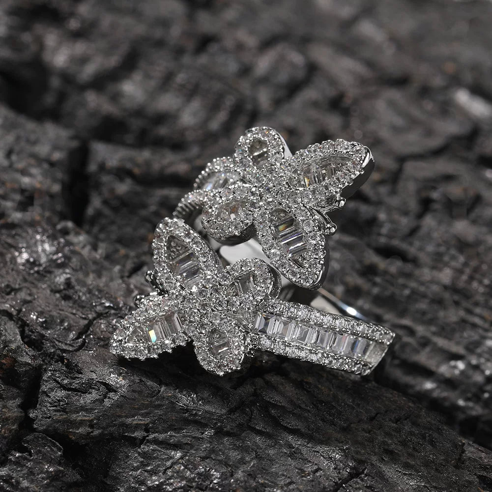 The Double Butterfly Baguette Ring