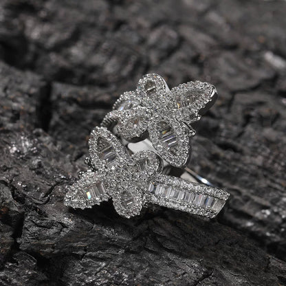 The Double Butterfly Baguette Ring