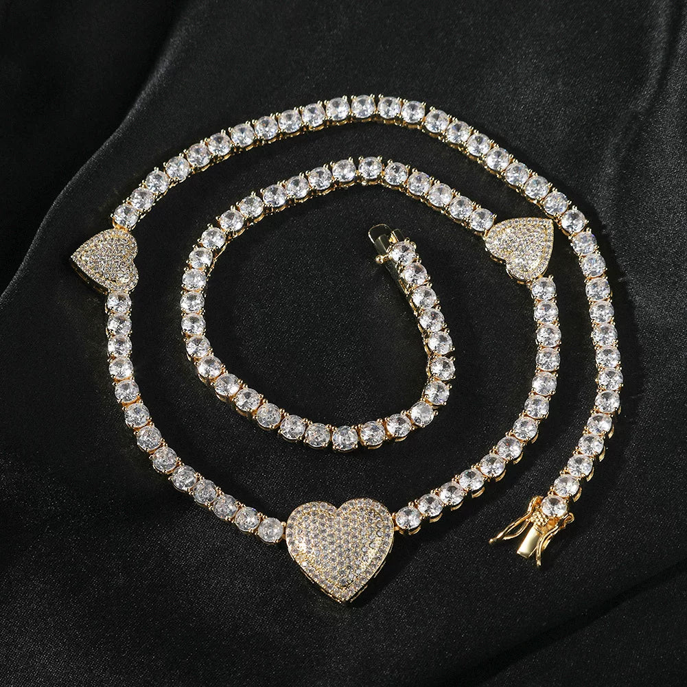 Amour Heart Tennis Necklace