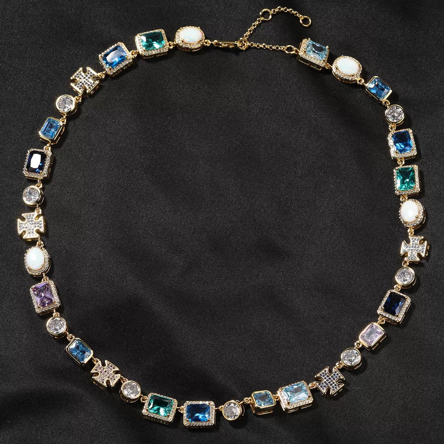 Byzantium Cross Gemstone Tennis Set