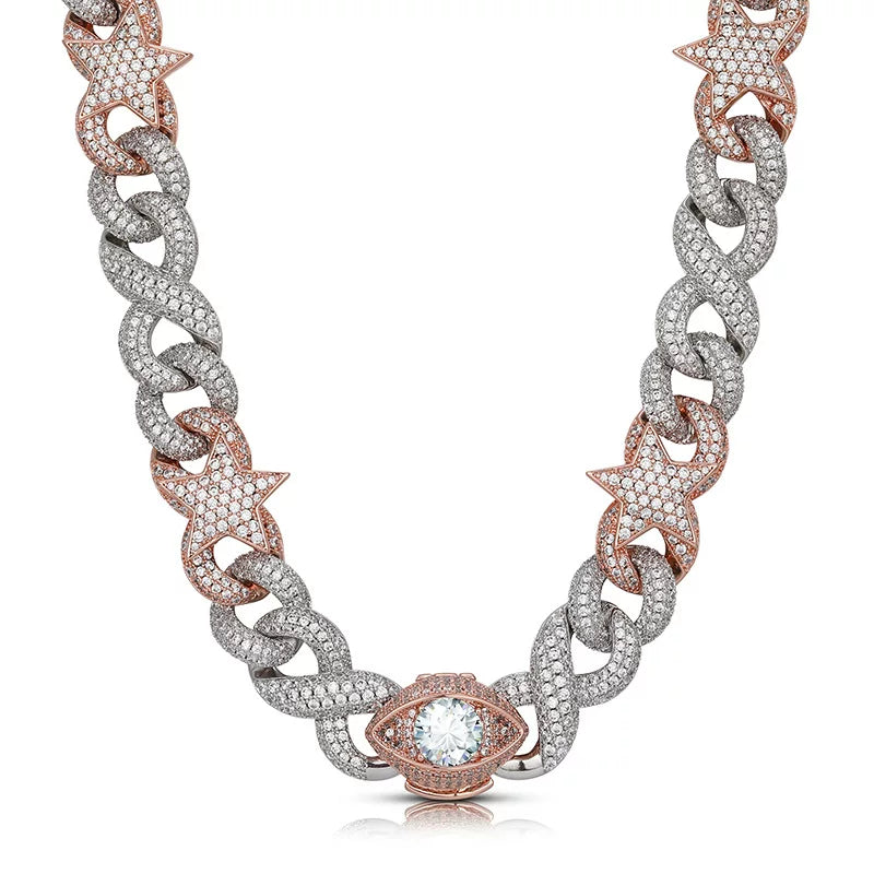 The Stardust Evil Eye Cuban Link Chain Necklace