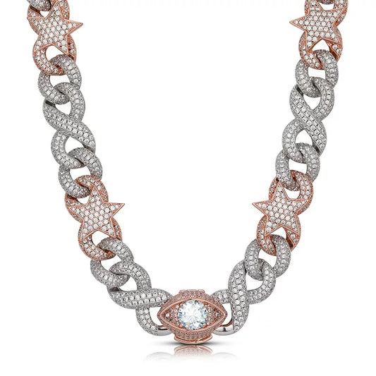 The Stardust Evil Eye Cuban Link Chain Necklace