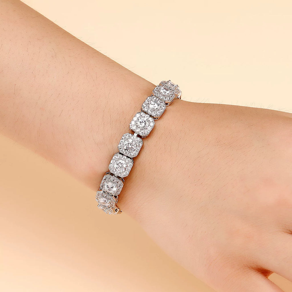Soleil Octagon Halo Tennis Bracelet