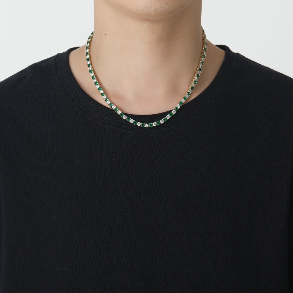 The Emerald & Ice Tennis Chain Necklace