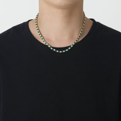 The Emerald & Ice Tennis Chain Necklace