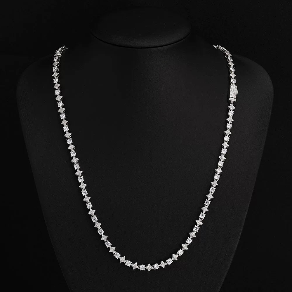 Starburst Prong Tennis Necklace