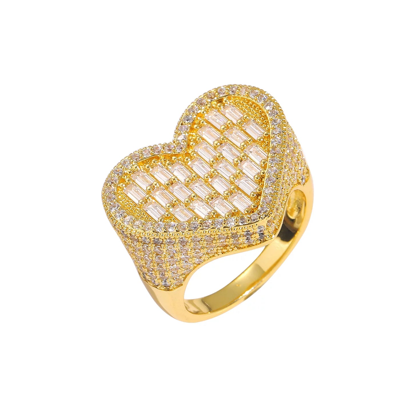 The Baguette Heart Ring