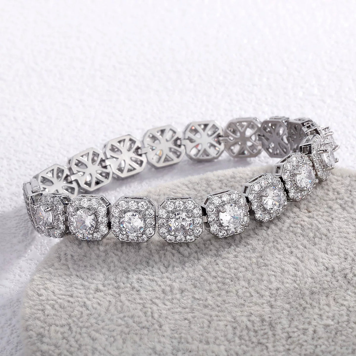 Soleil Octagon Halo Tennis Bracelet
