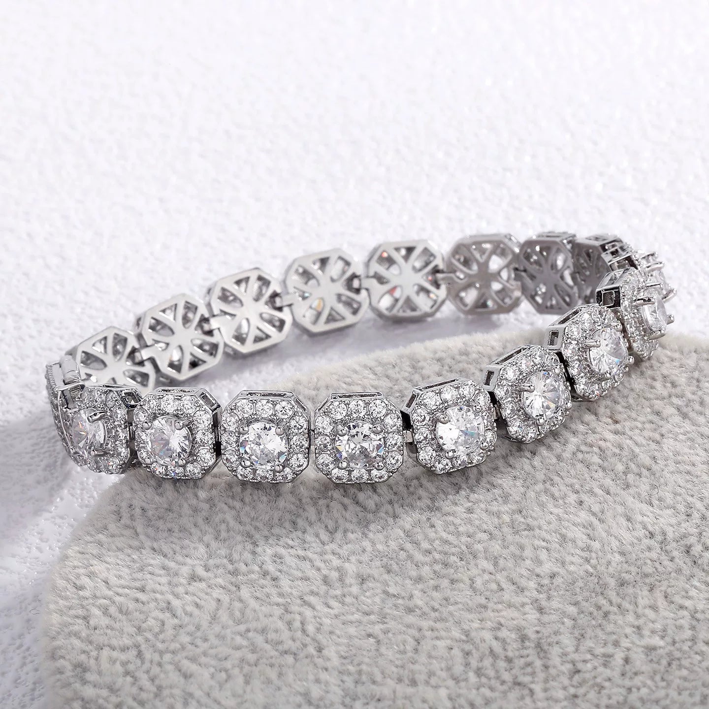 Soleil Octagon Halo Tennis Bracelet