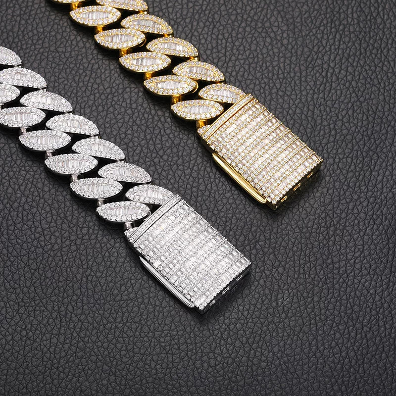 Marquise 20mm Baguette Cuban Link Necklace