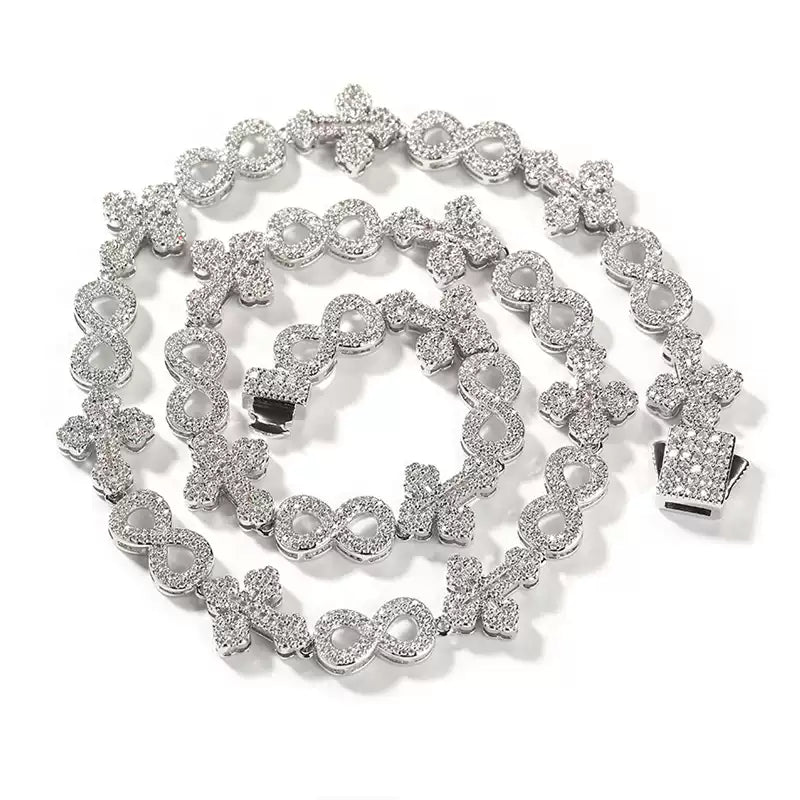 Fleur Infinity Iced Link Necklace