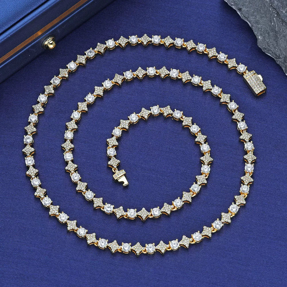 Starburst Prong Tennis Necklace