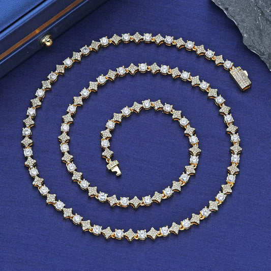 Starburst Prong Tennis Necklace