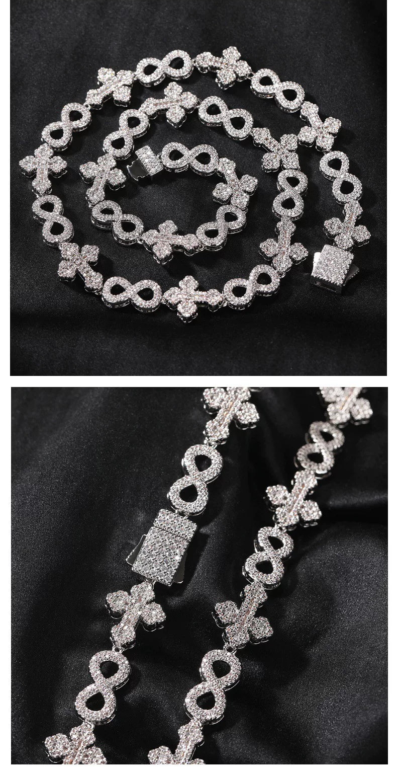 Fleur Infinity Iced Link Necklace