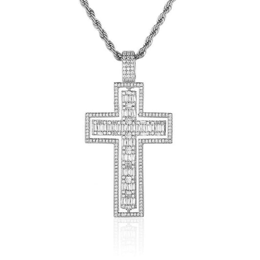 The Double Cross Spinner Pendant Necklace