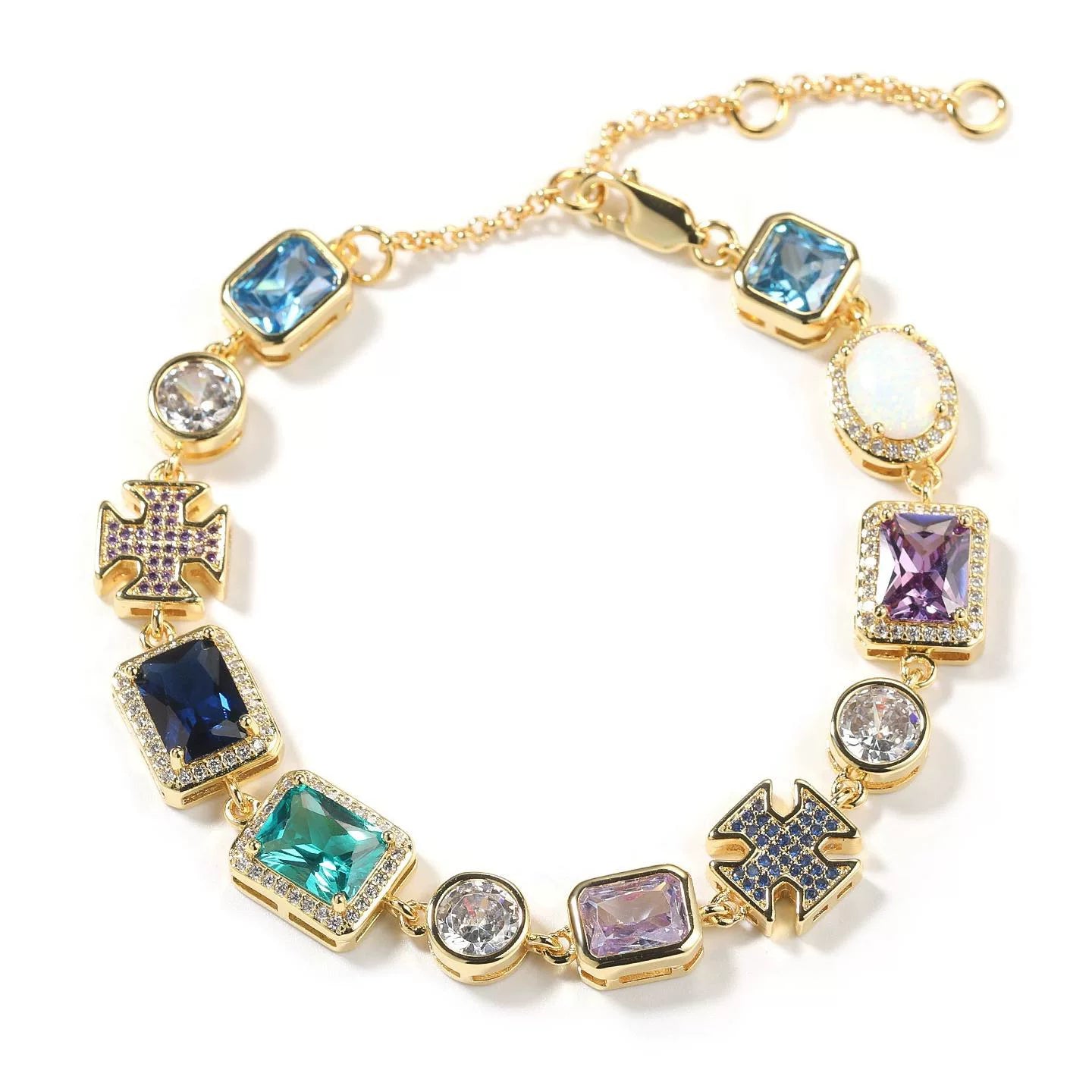 Byzantium Cross Gemstone Tennis Set
