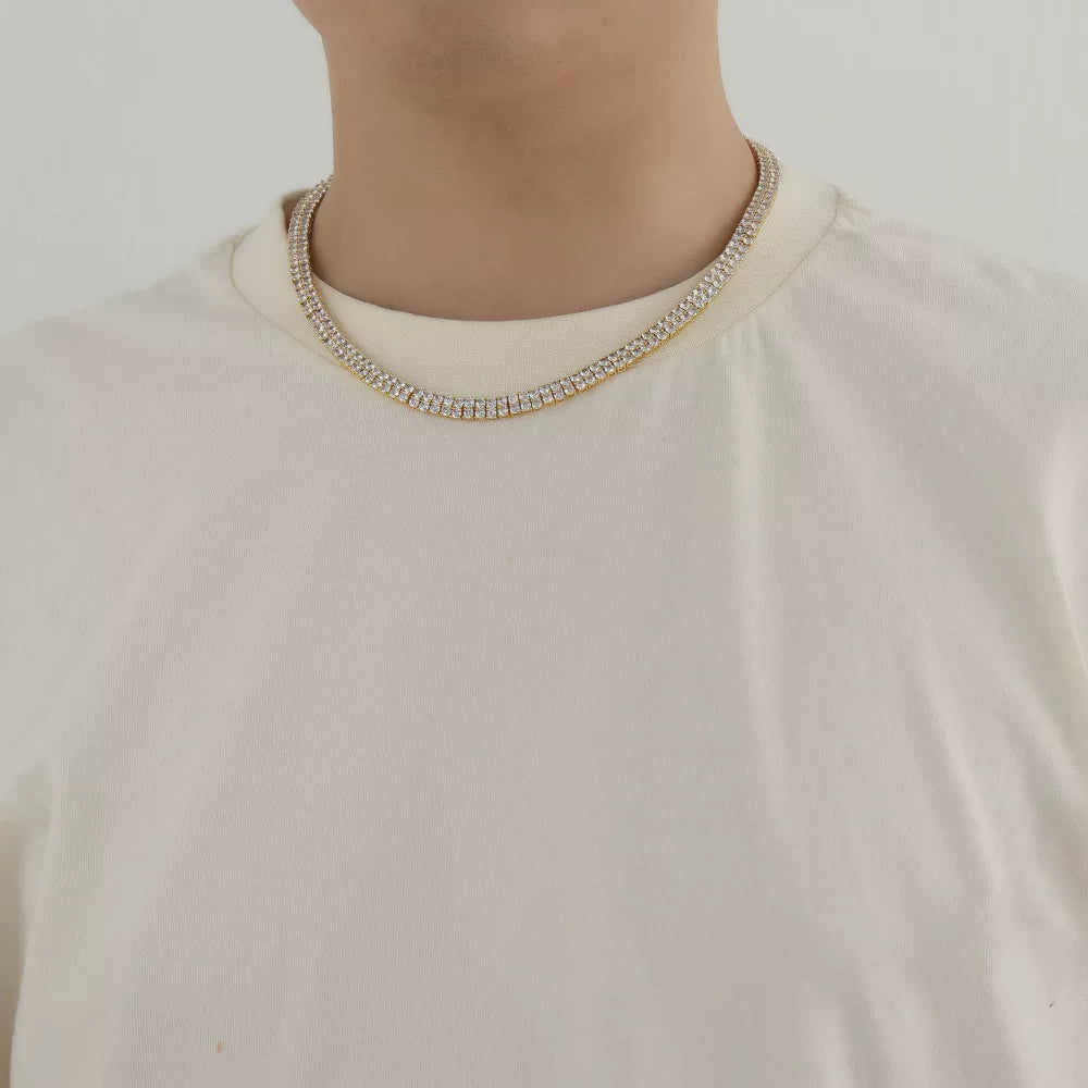 The Double Row Tennis Chain Necklace