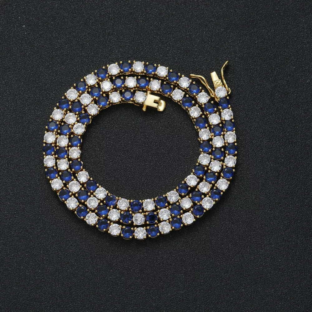 The Sapphire & Ice Tennis Chain Necklace