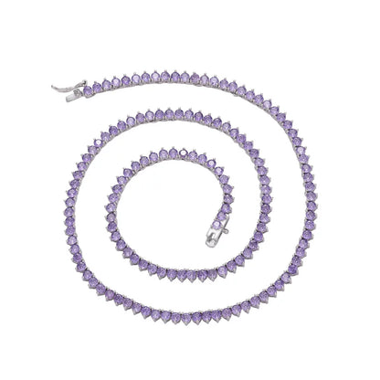 Prism Round CZ Tennis Necklace