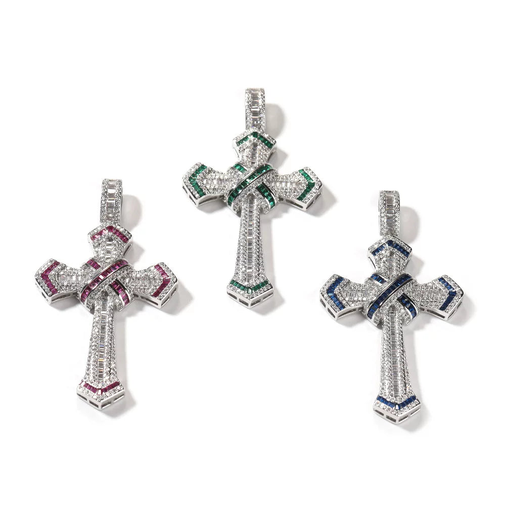 Vault Baguette Cross Pendant Necklace