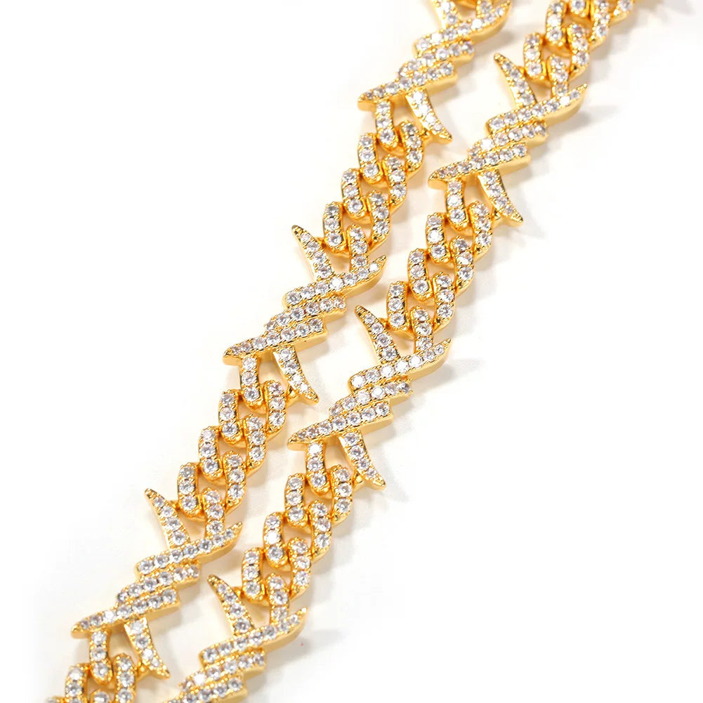 Iced Out Thorns Cuban Link Bracelet