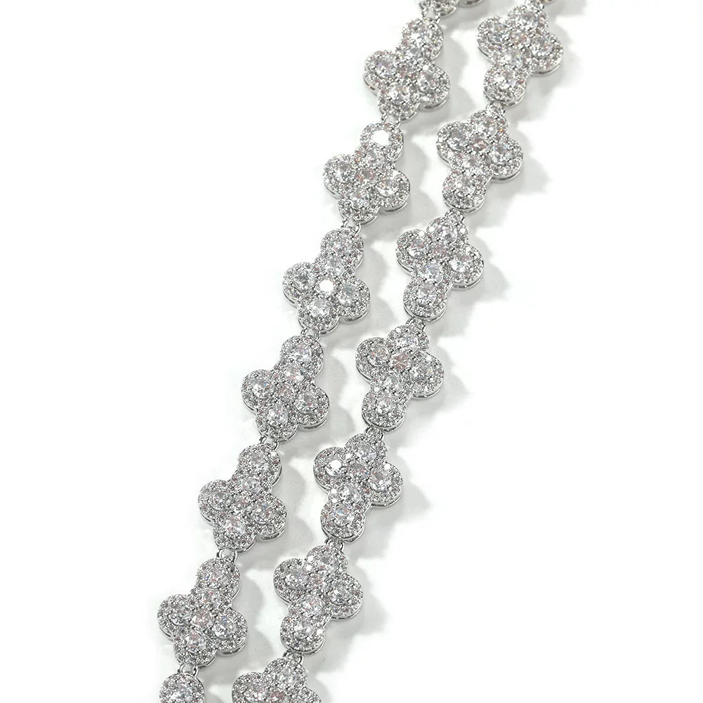 Clover Bloom Iced Flower Bracelet