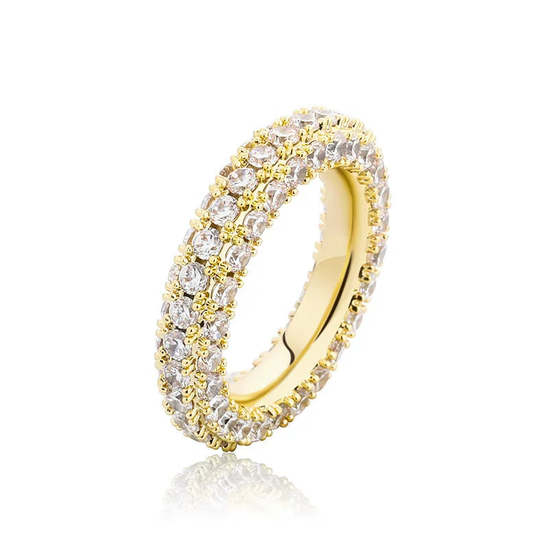 3-Row Pave CZ Eternity Band Ring