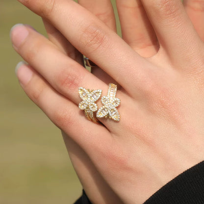 The Double Butterfly Baguette Ring