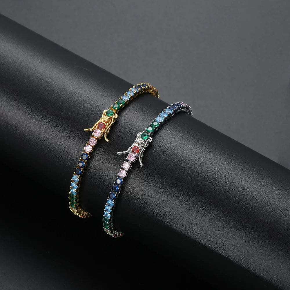 The Rainbow Tennis Chain Necklace & Bracelet Set