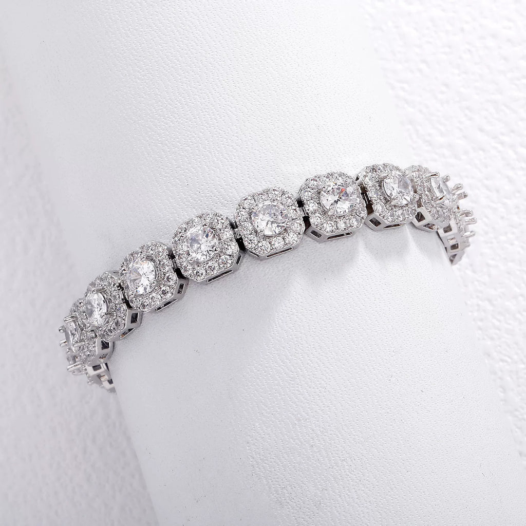 Soleil Octagon Halo Tennis Bracelet