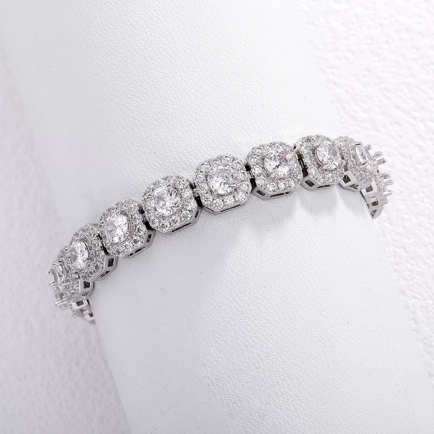 Soleil Octagon Halo Tennis Bracelet